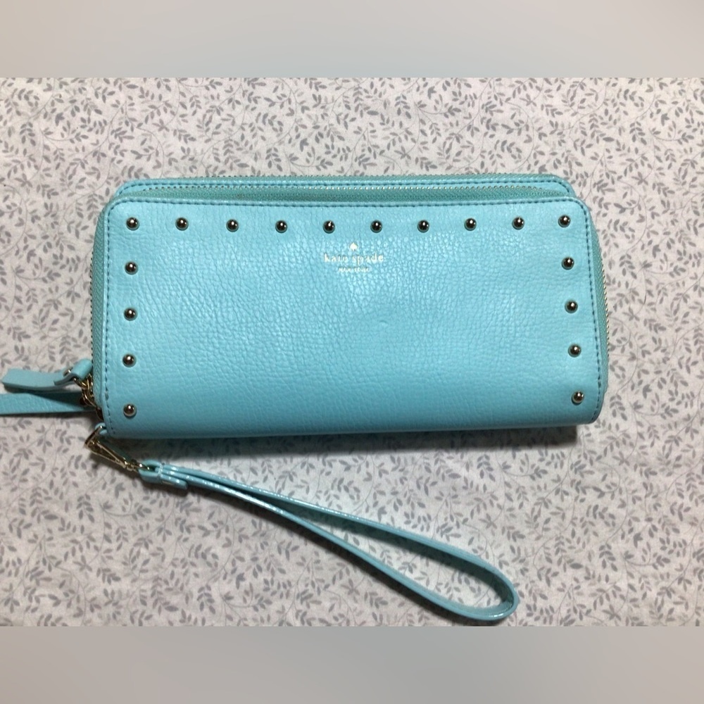 Kate Spade Atoll Tiffany Blue Leather‎ Wristlet Wallet